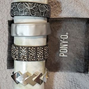 Authentic Pony-O Hair Accessories - Set of 4 with Drawstring bag